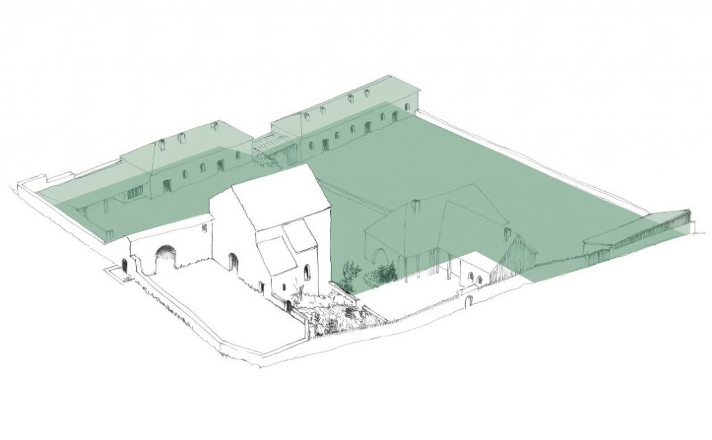 Plan du projet de La Cordelle avec l'aménagement du jardin